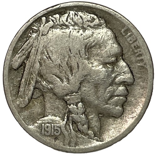 1915 Buffalo Nickel DDO FS-101 doubled die obverse showing doubling on the date and portrait